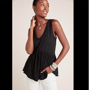 Anthropologie T.La Hayley Black Babydoll Tank Top